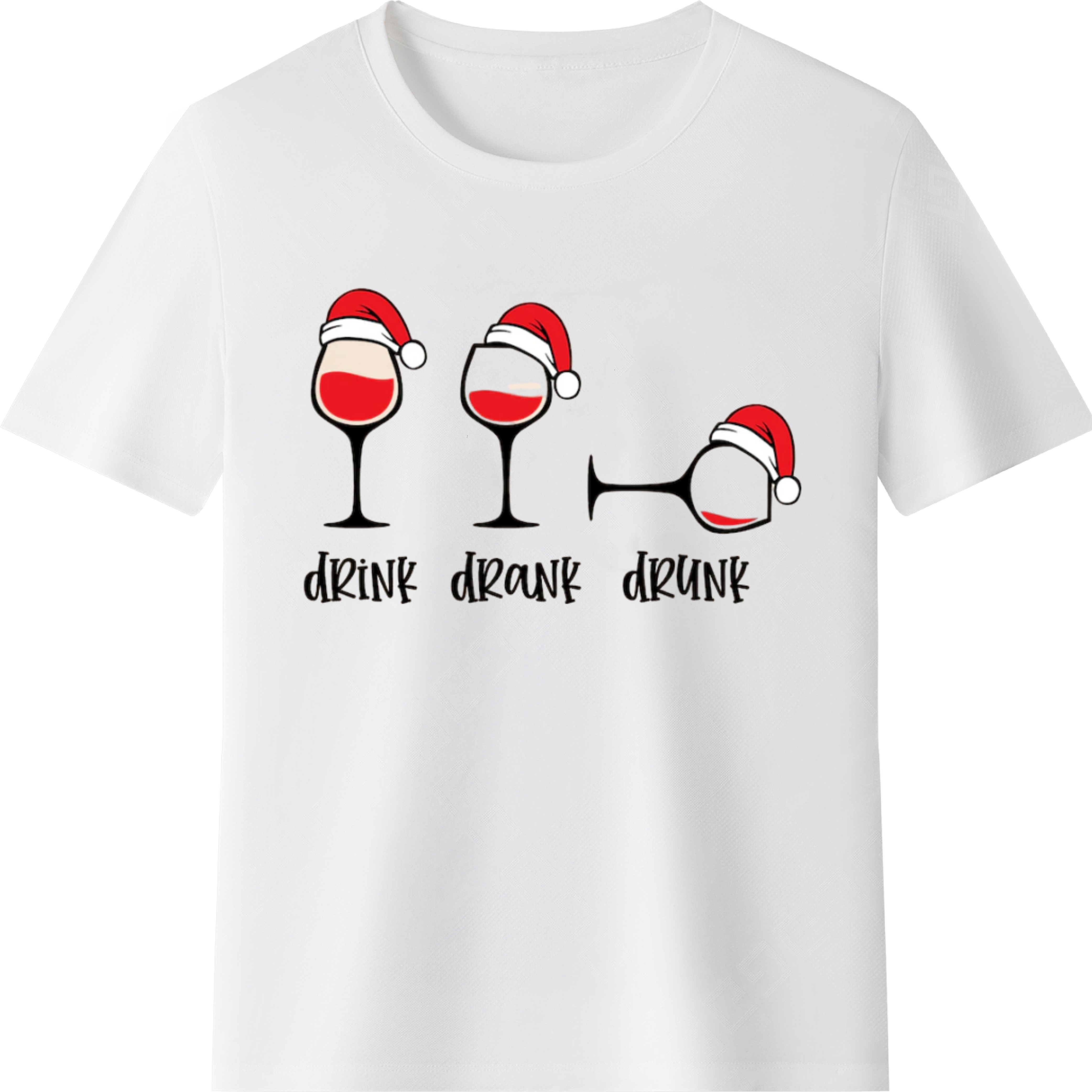 Christmas Drink Drank Drunk Festival Printed T-Shirt