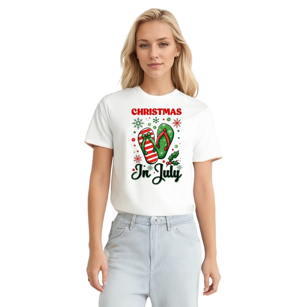 Christmas In July Beach Slippers Xmas T-shirt
