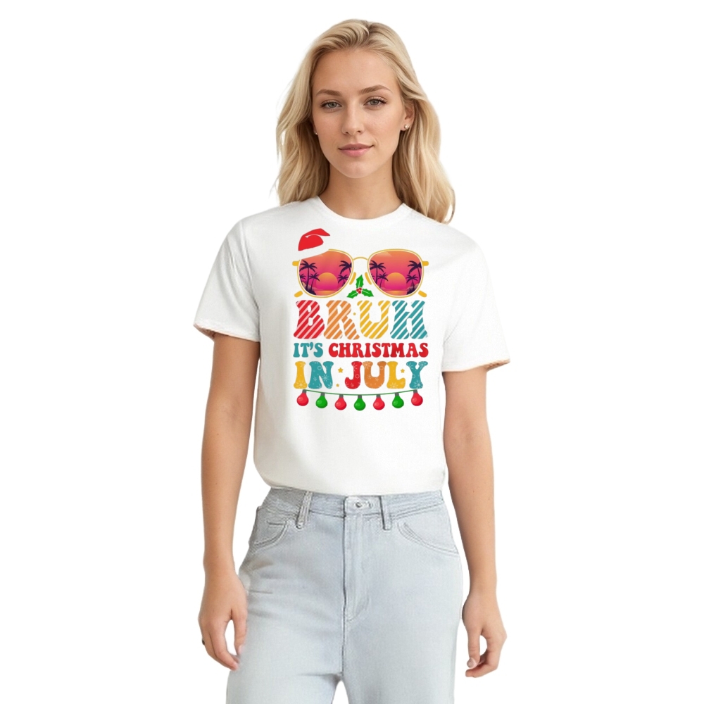 Bruh It's Christmas in July Xmas T-shirt