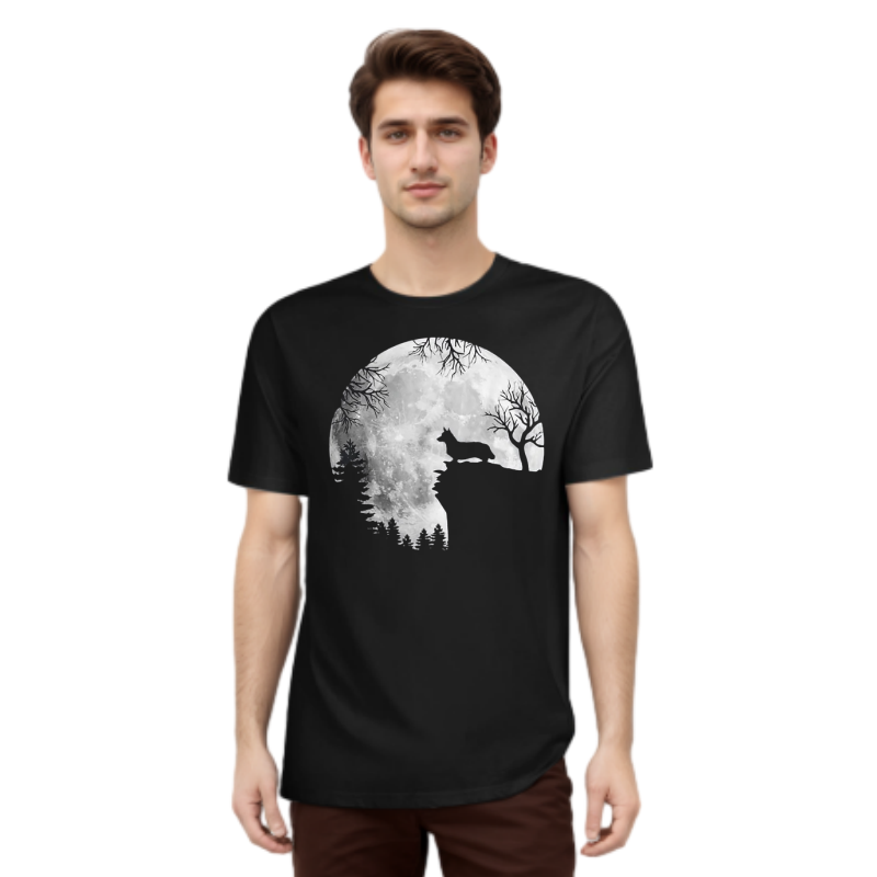 Corgi Under The Moon Dog Corgi Lover T-shirt 