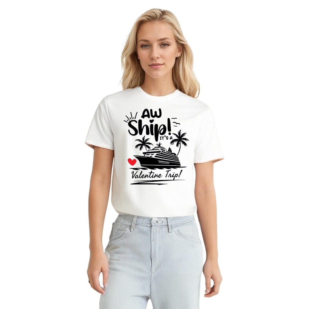 Valentine's Day Ship It's A Valentine Trip Couple Gift T-Shirt