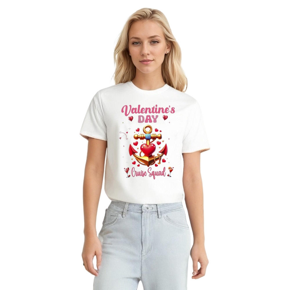 Valentine's Day Cruise Squad Love Heart Couple Gift T-Shirt