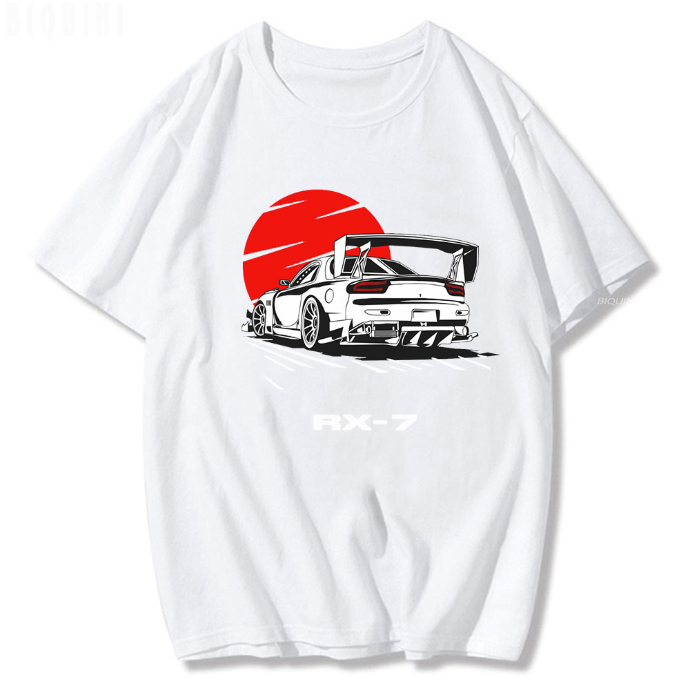 Car Drift RX-7 Sundown Printed T-shirt