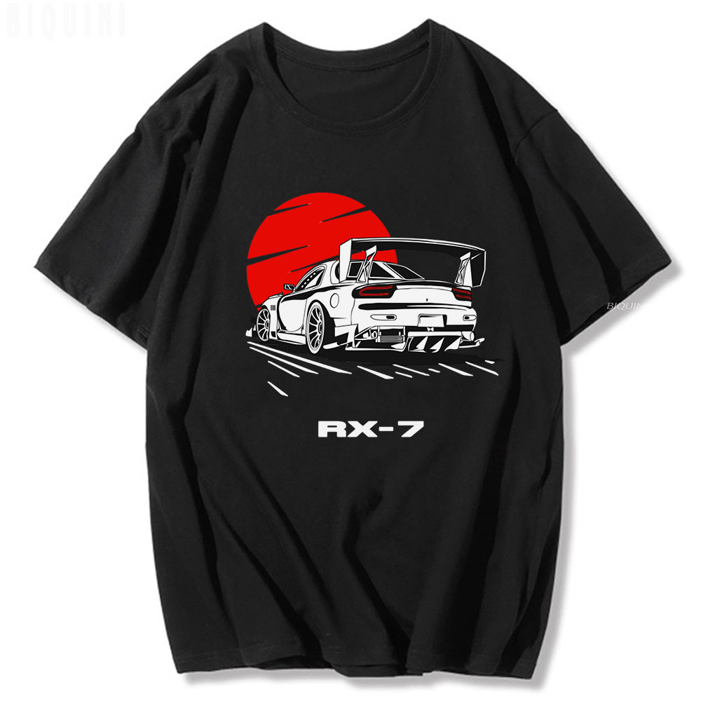 Car Drift RX-7 Sundown Printed T-shirt