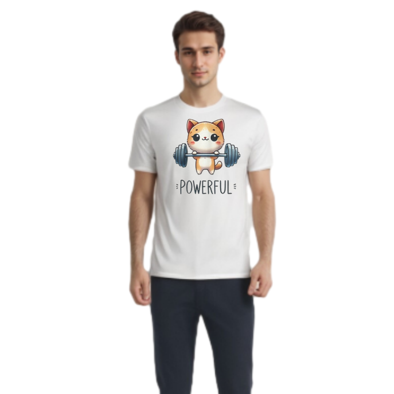 Powerful Cat Pet Lover Gym Workout T-shirt 