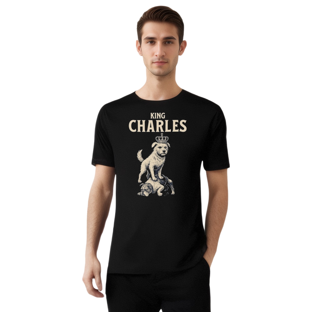 Alpha Dog King Charles Dog Pet Lover Printed T-shirt 