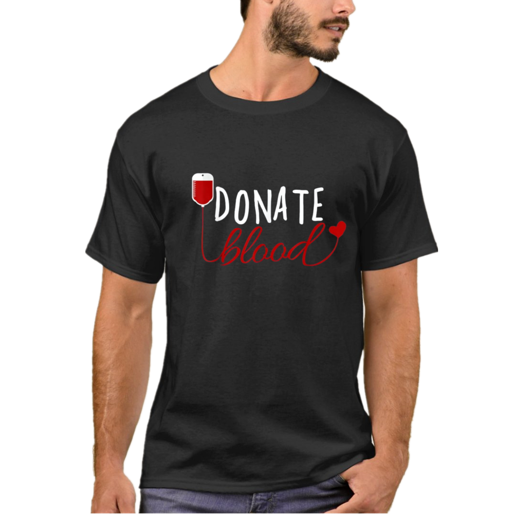 Donate Blood National Blood Donor Month Printed T-Shirt