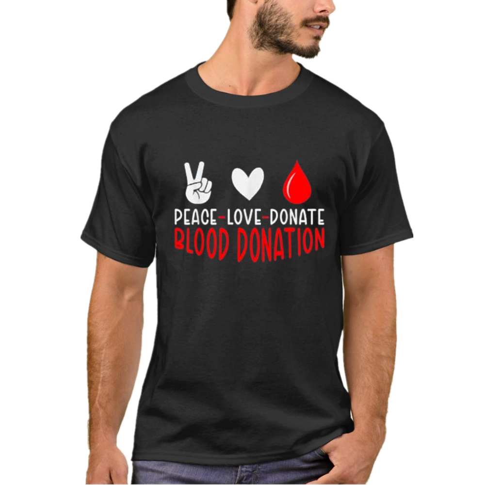 National Blood Donor Month Peace Love Donate Blood Donation T-Shirt