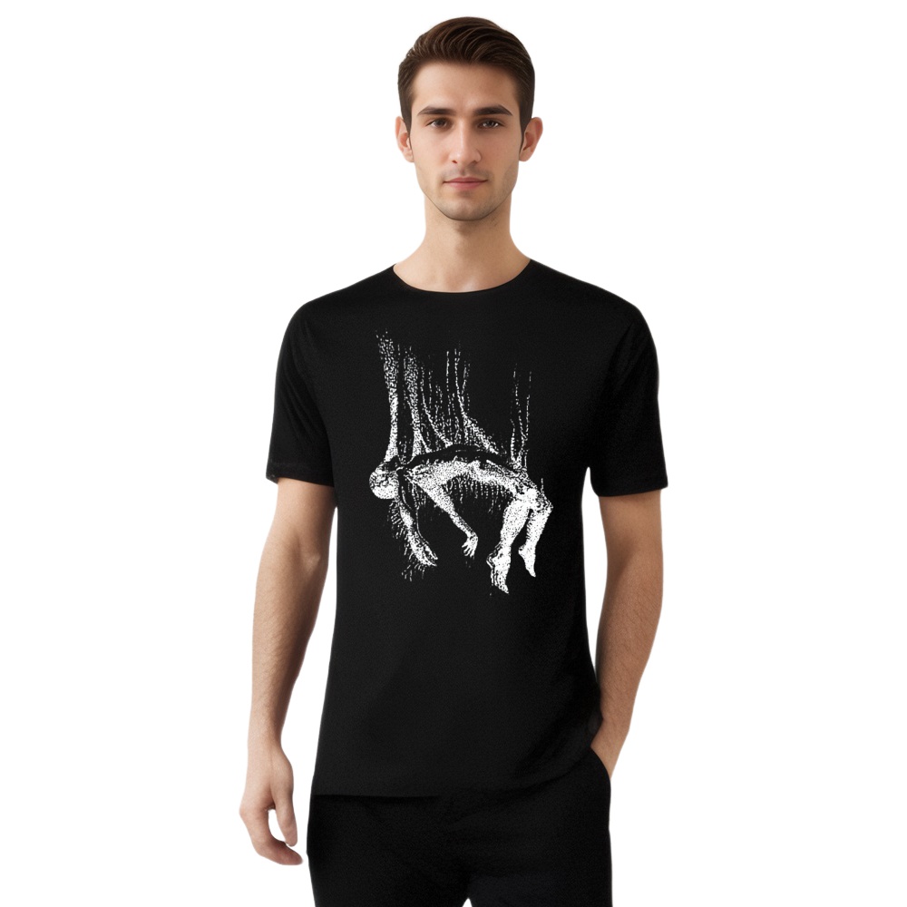 Dark Art Style Body Falling Printed T-shirt 