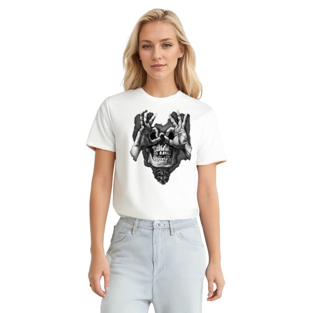 Weird Skull Dark Style Printed T-shirt 