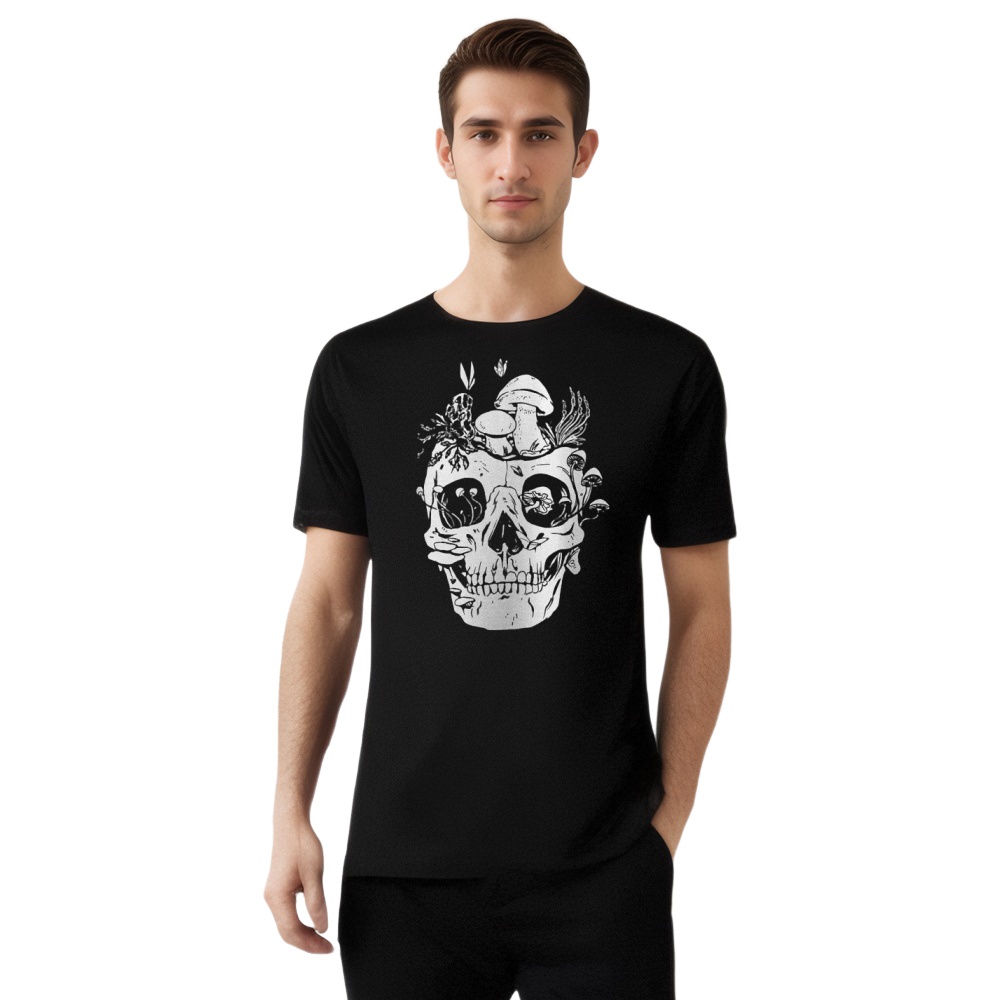 Mushroom Skull Dark Style T-shirt 