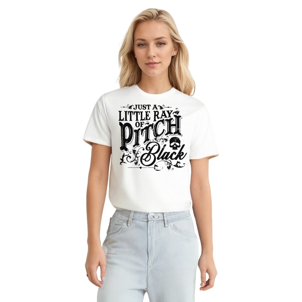 Dark Style Just A Little Ray Of Pitch Black Printed T-shirt 