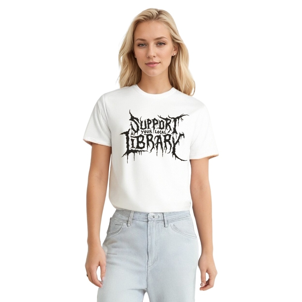 Dark Style Support Your Local Library Printed T-shirt 