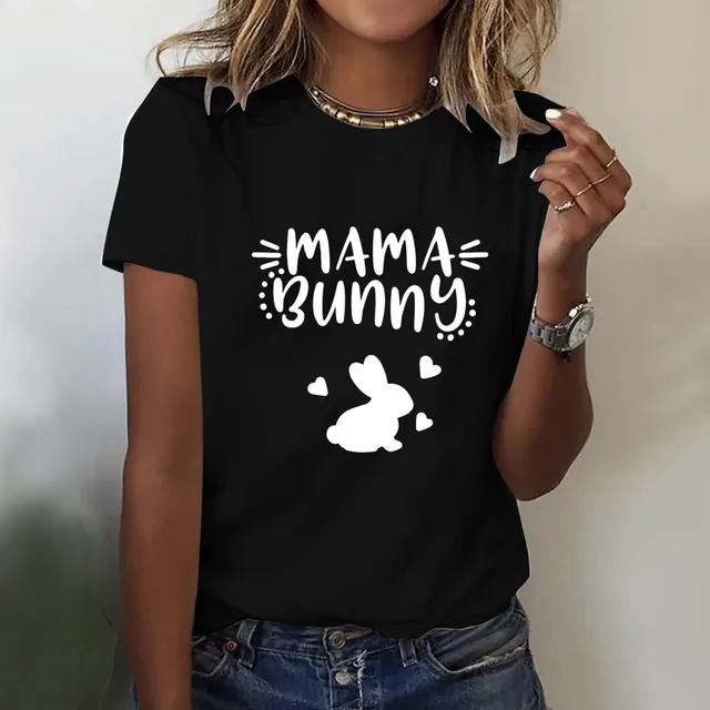 2024 Easter Mama Bunny Printed T-shirt