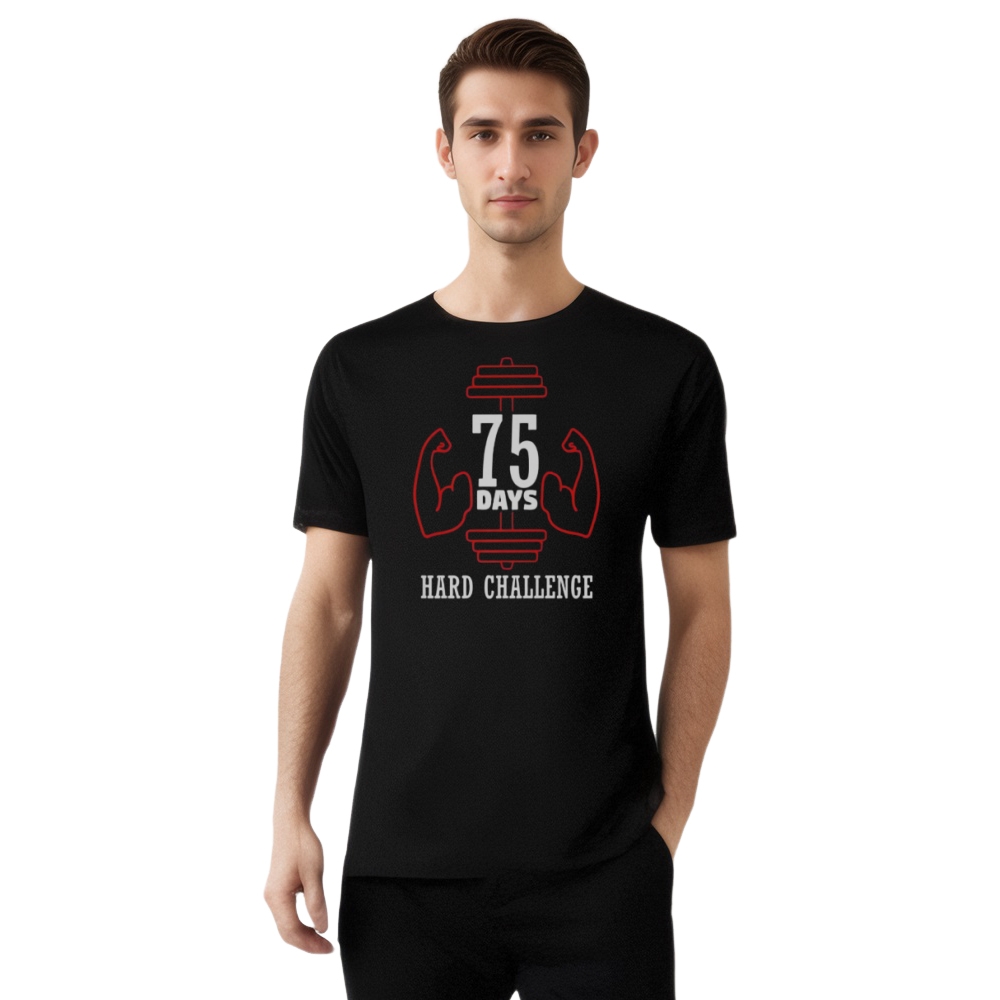 Gym Fitness 75 Days Hard Challenge Printed T-shirt