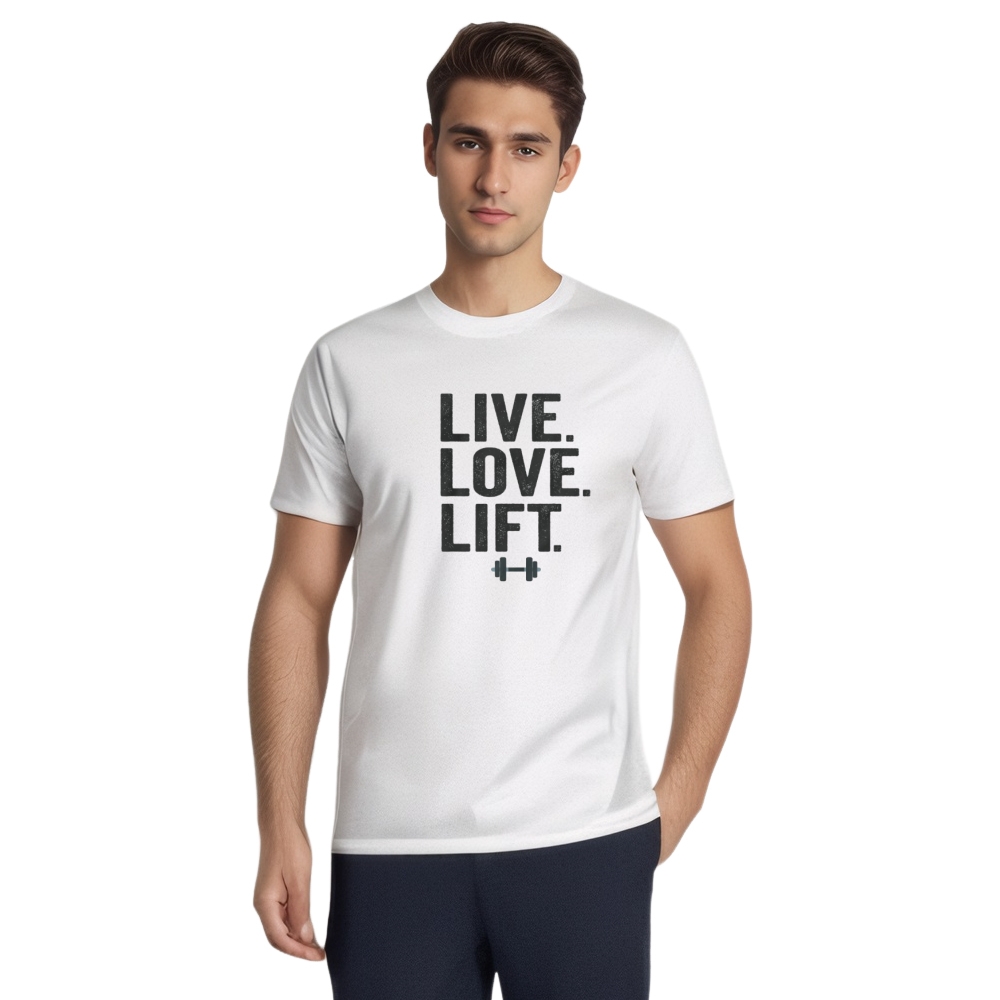 Gym Fitness Live Love Lift Printed T-shirt