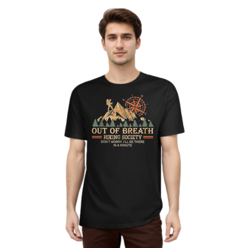 Out of Breath Hiking Society Outdoor Hiker Hiking T-shirt 