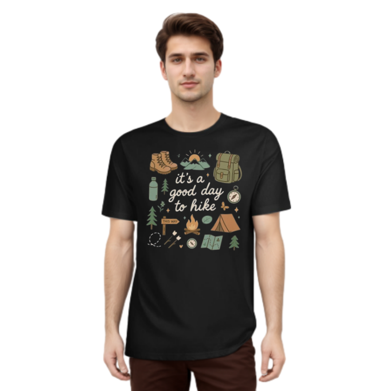 Good Day To Hike Outdoor Hiker Hiking Printed T-shirt 