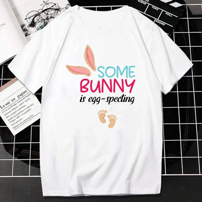 2024 Easter Some Bunny is Egg-specting Printed T-shirt