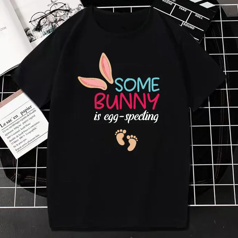 2024 Easter Some Bunny is Egg-specting Printed T-shirt