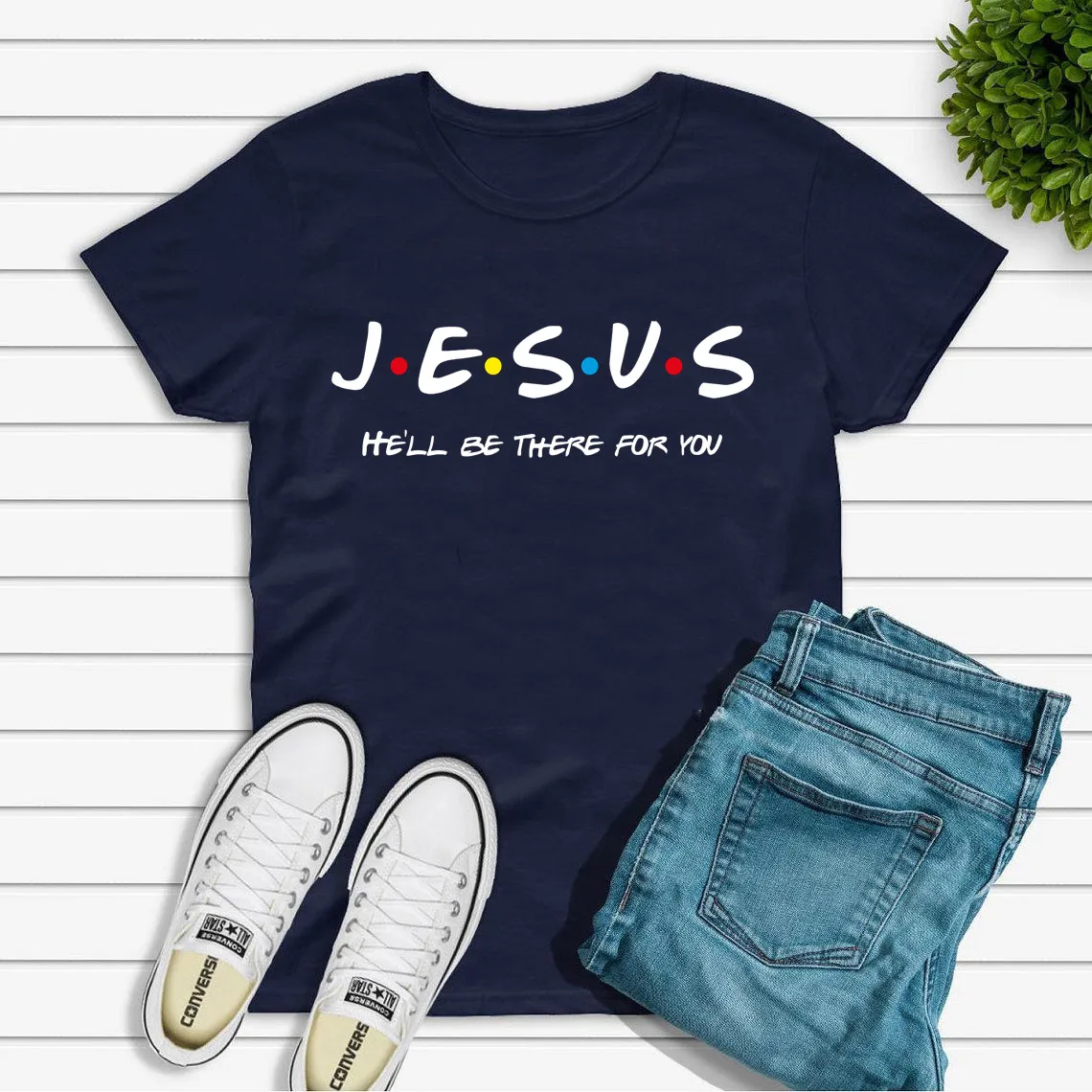 2024 Easter Jesus He'll Be There for You Printed T-Shirt
