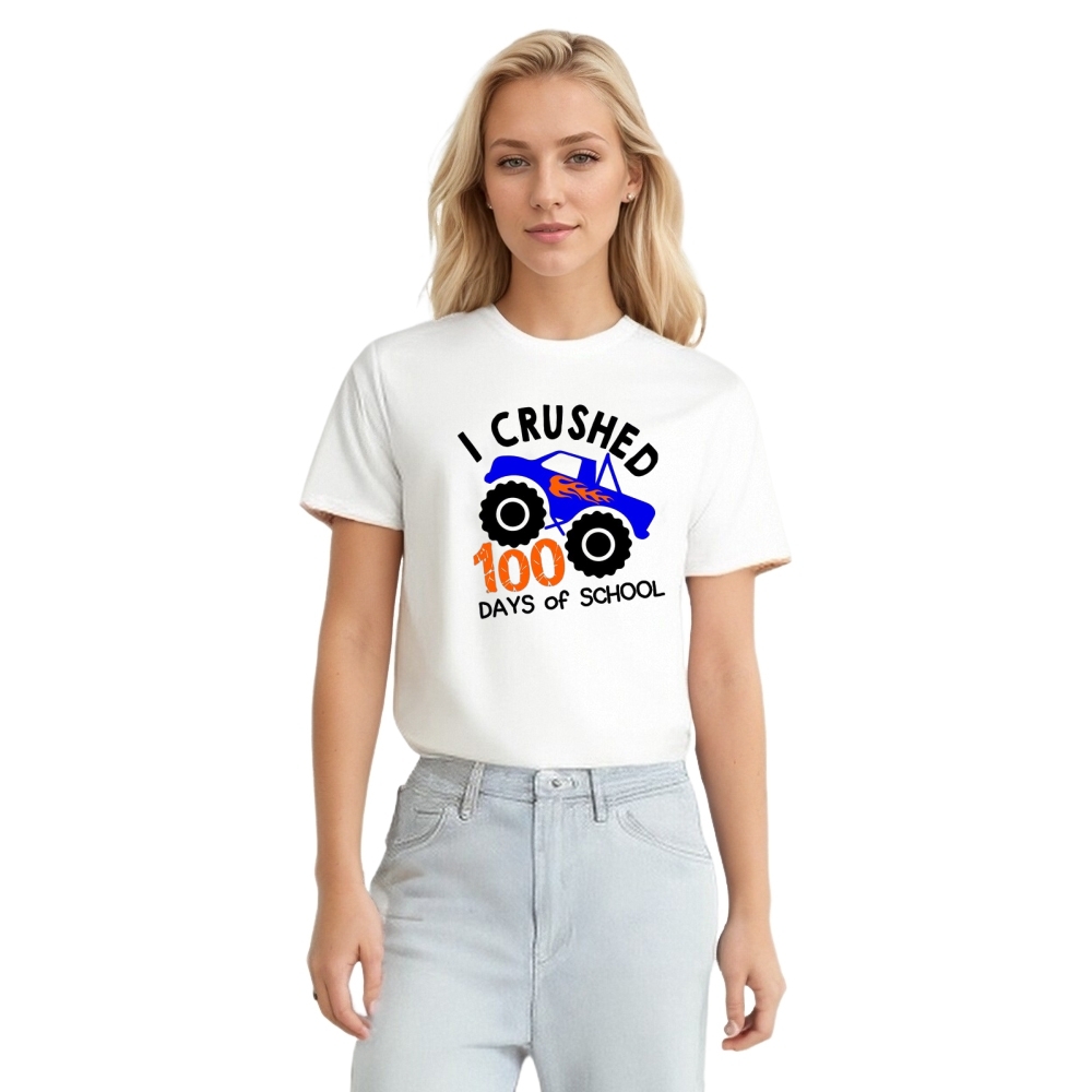 Back to School I Crushed 100 Days Of School Funny T-Shirt