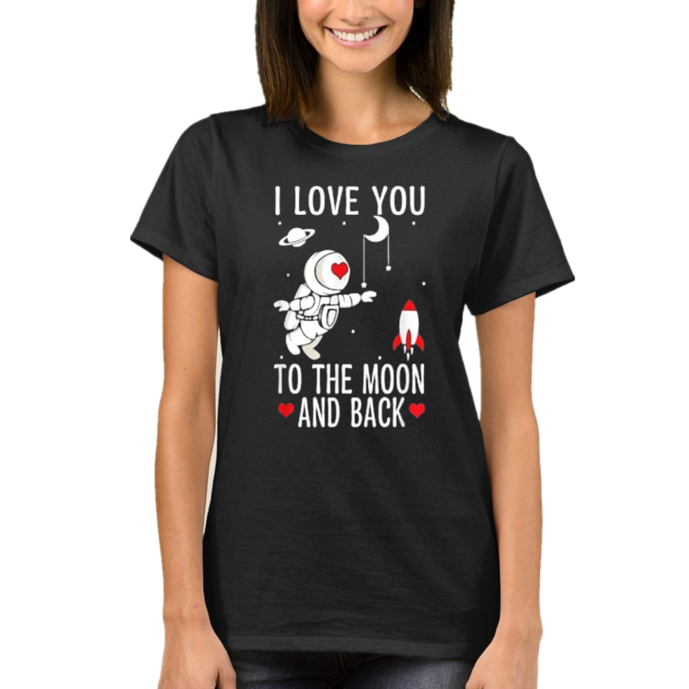 Astronomy Lover I Love You To The Moon And Back Valentine's Day T-Shirt
