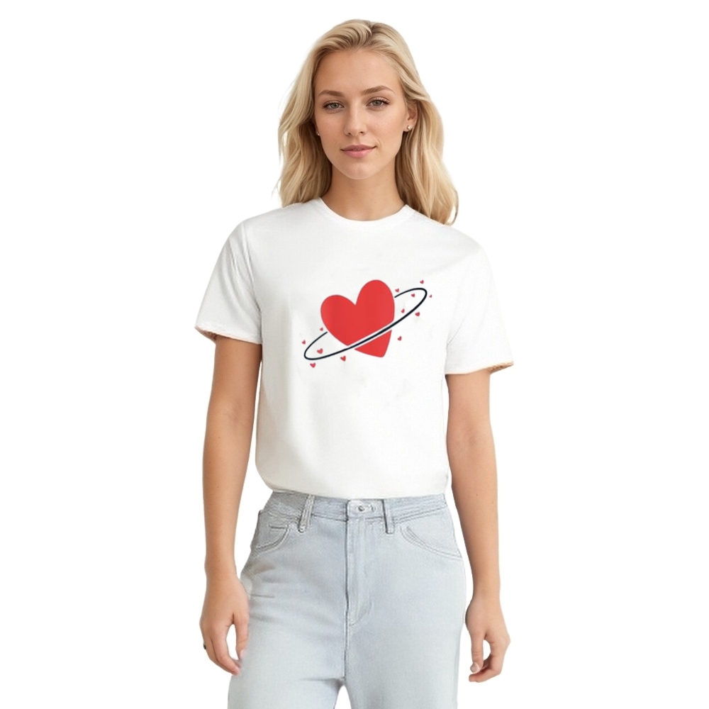 Heart Star And Planet Astronomy Lover Valentine's Day Gift T-Shirt