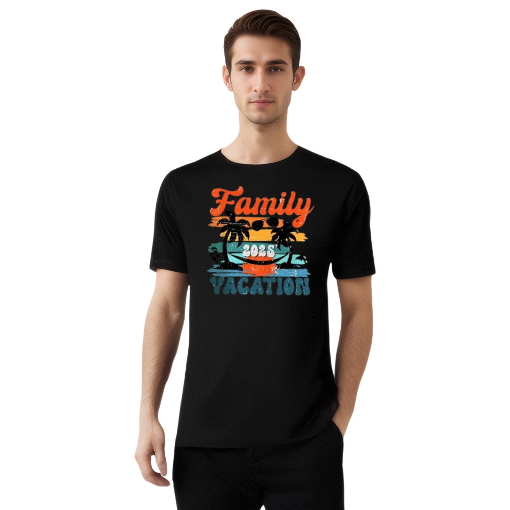 Summer Vacation Family 2025 Vacation Printed T-shirt