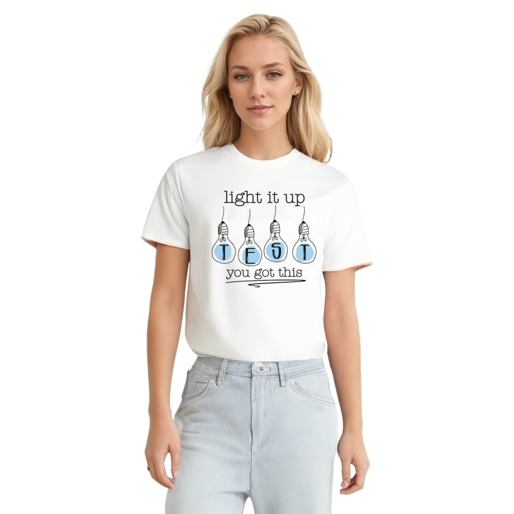 School Test Day Light It Up You Got This Printed T-shirt