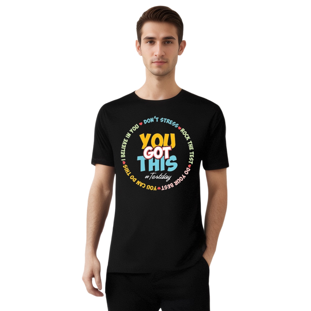 School Test Day You Got This Don't Stress Printed T-shirt
