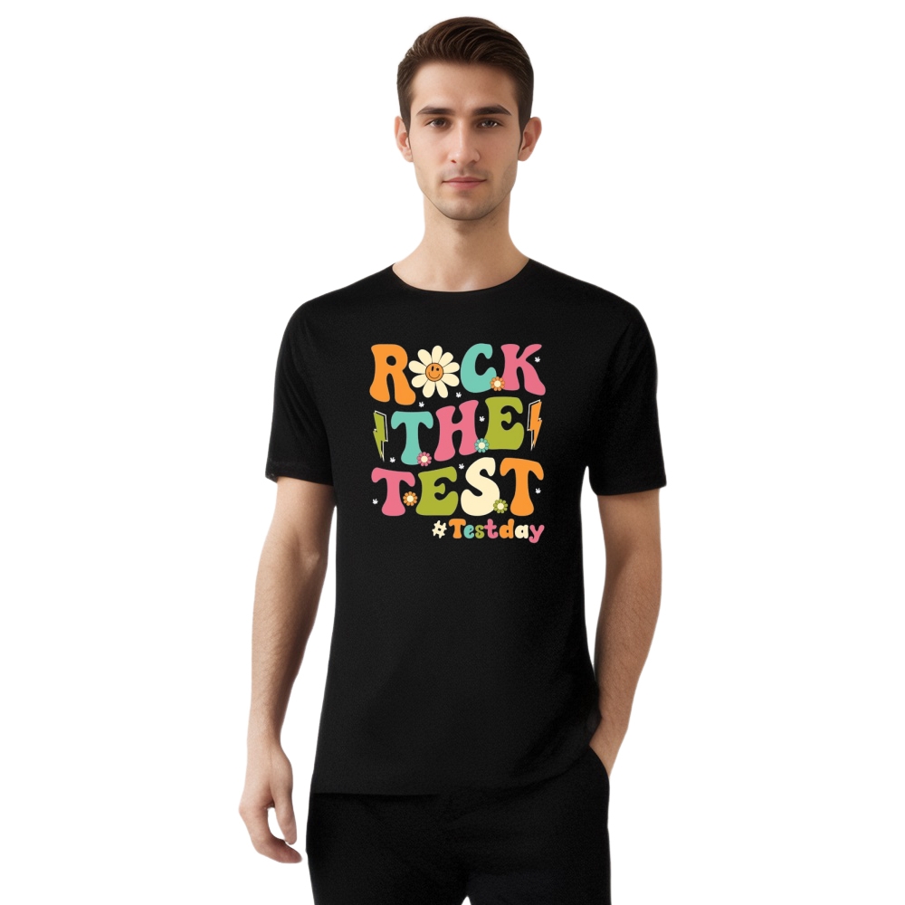 Rock The Test School Test Day Printed T-shirt