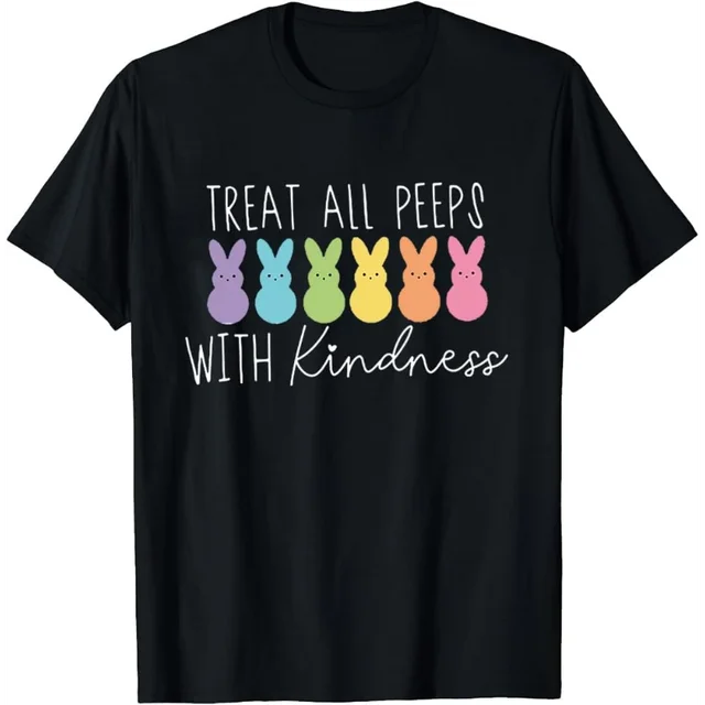 2024 Easter Treat All Peeps with Kindness Printed T-shirt