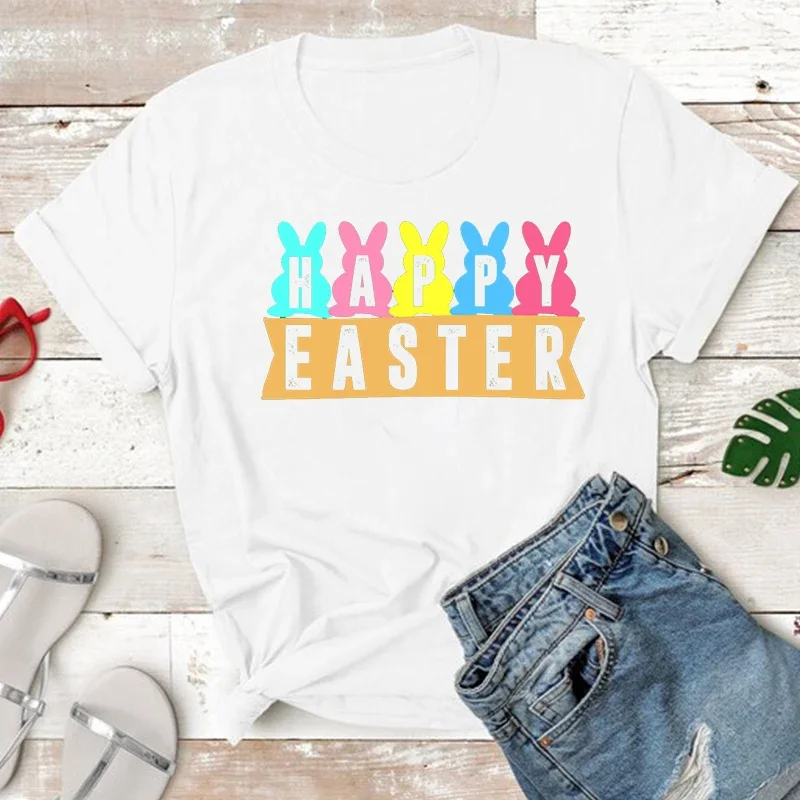 Happy Easter 2024 Easter Printed T-Shirt 