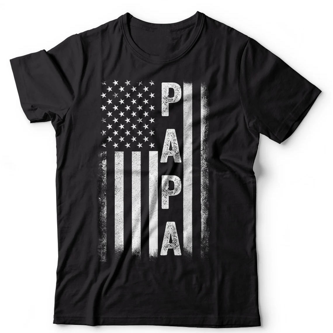 USA PAPA American Father's Day Printed T-Shirt