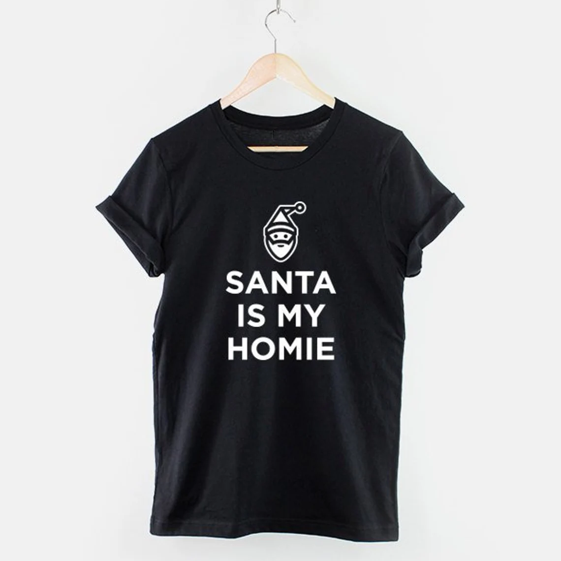 Christmas Santa Is My Homie Festival Printed T-Shirt