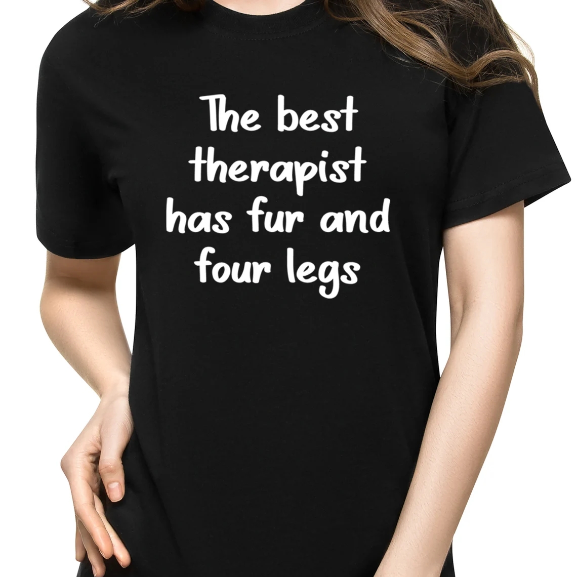 Pet Lover The Best Therapist Has Fur And Four Legs Funny T-Shirt