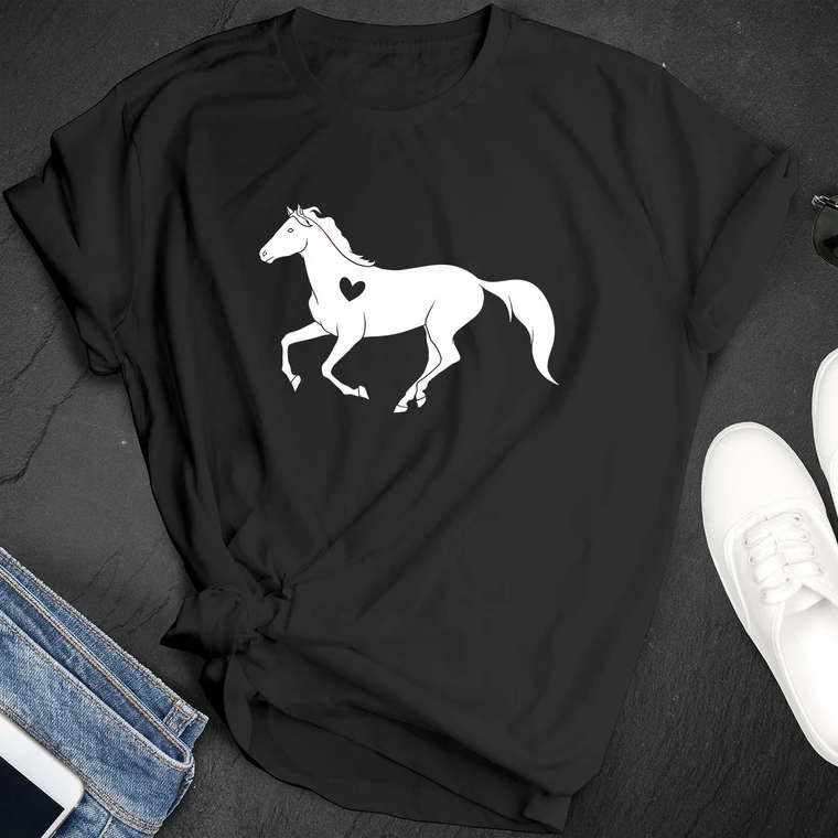 Horse Lover Heart Love I Love Horses Day T-Shirt
