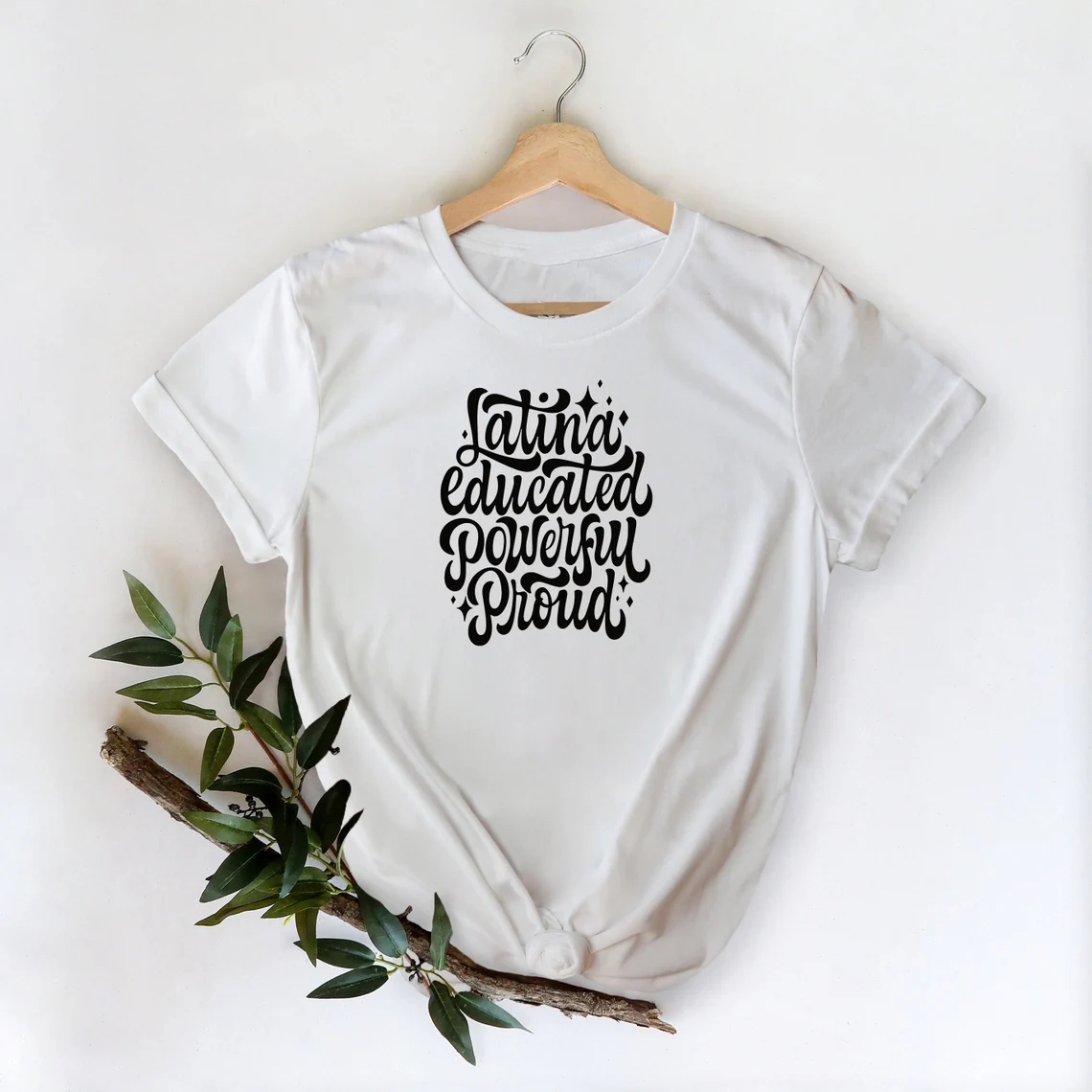 Hispanic Heritage Month Latina Educated Powerful Proud Printed T-Shirt
