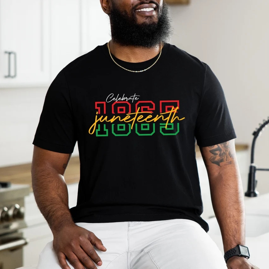 2024 Juneteenth Celebrate 1865 Juneteenth Printed T-Shirt