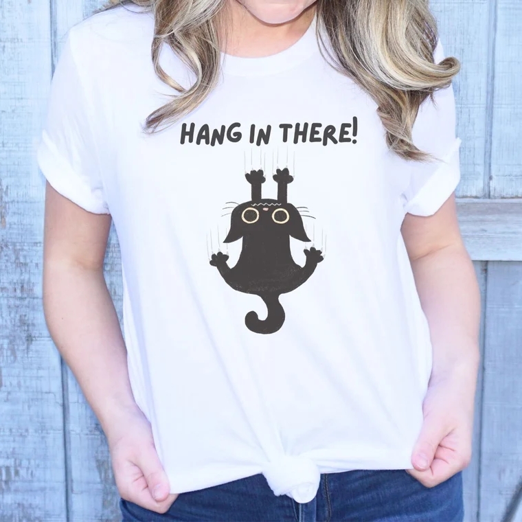 Pet Cat Lover Hang in There Hug Your Cat Day T-Shirt