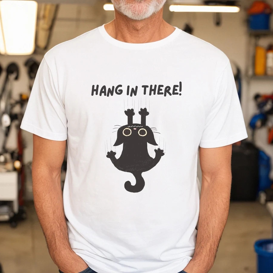 Pet Cat Lover Hang in There Hug Your Cat Day T-Shirt