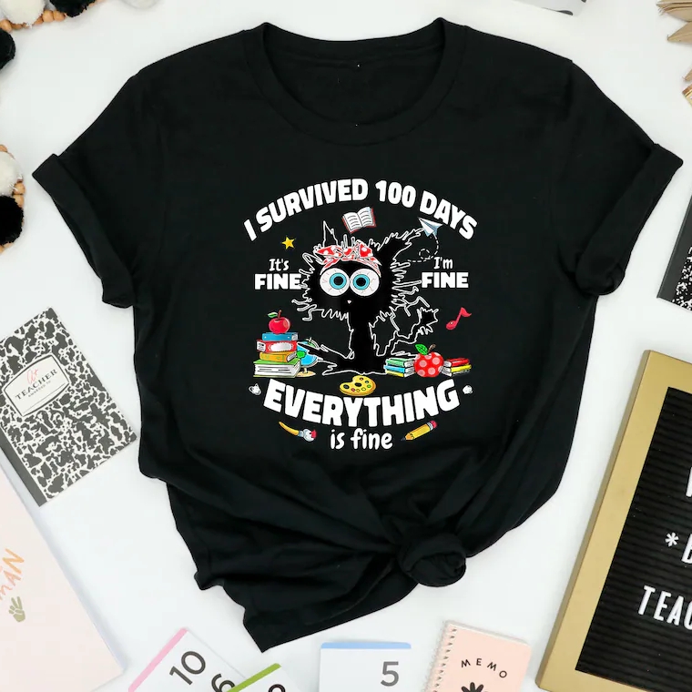 Back to School I Survived 100 Days Funny T-Shirt