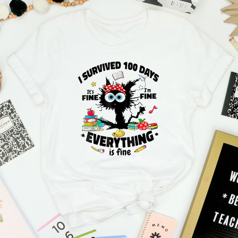 Back to School I Survived 100 Days Funny T-Shirt