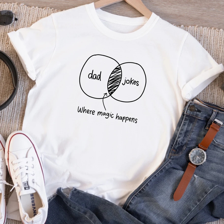 Dad Jokes Where Magic Happens Father's Day Gift T-Shirt