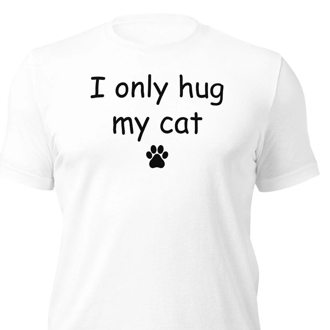 Pet Cat Lover I Only Hug My Cat Hug Your Cat Day T-Shirt
