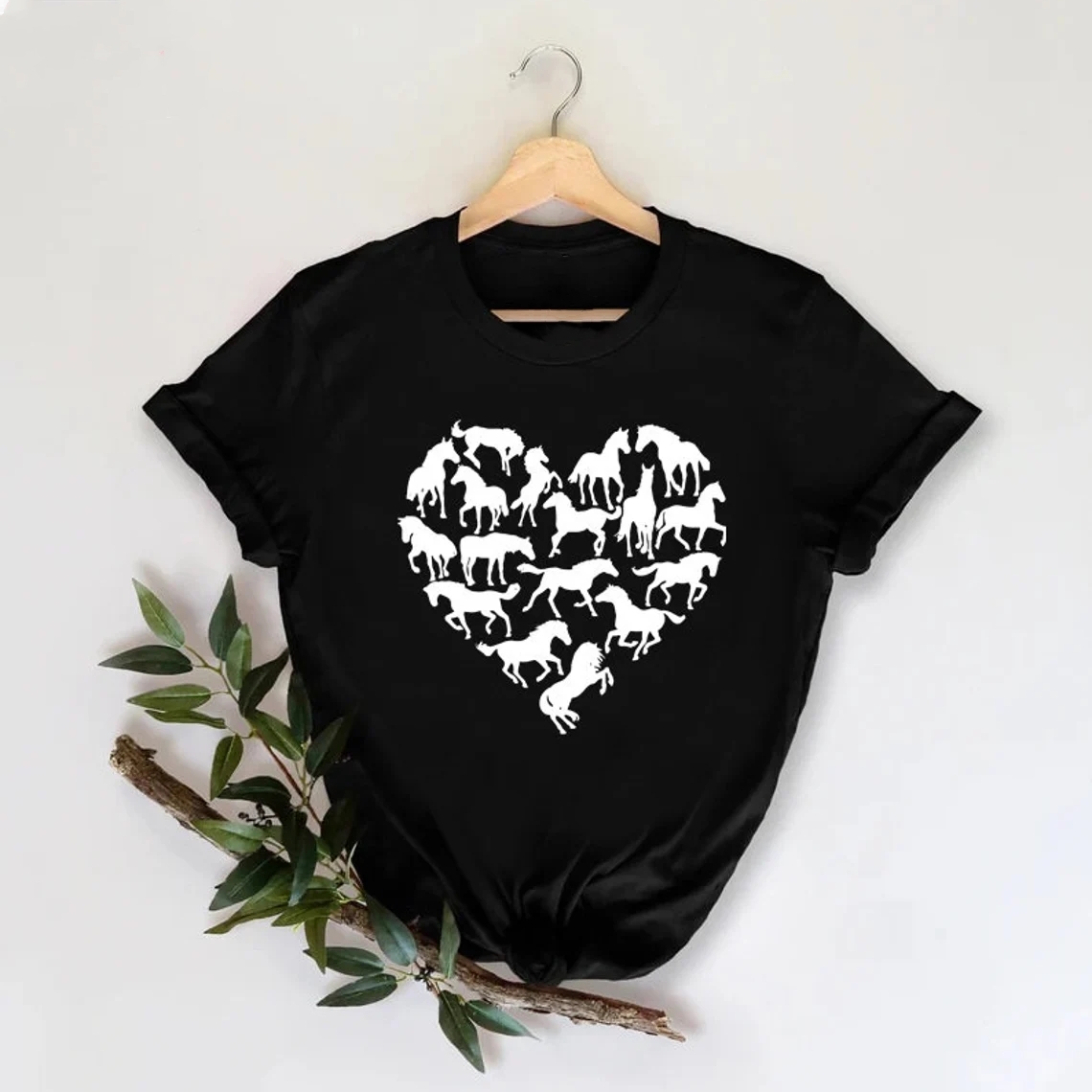 Love Heart Horses Horse Lover I Love Horses Day T-Shirt