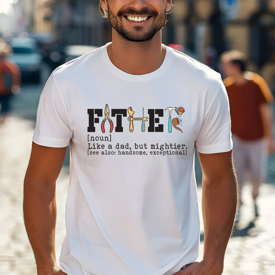 Father Noun Explaination Funny Father's Day Printed T-Shirt