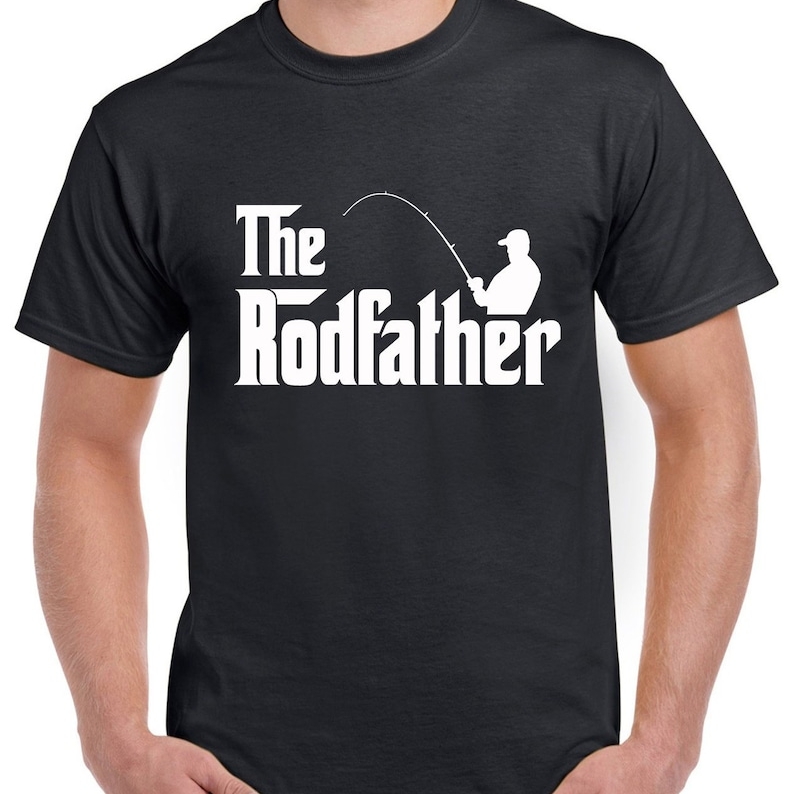 Funny Fishing Fish Lover The Rodfather Printed T-shirt 