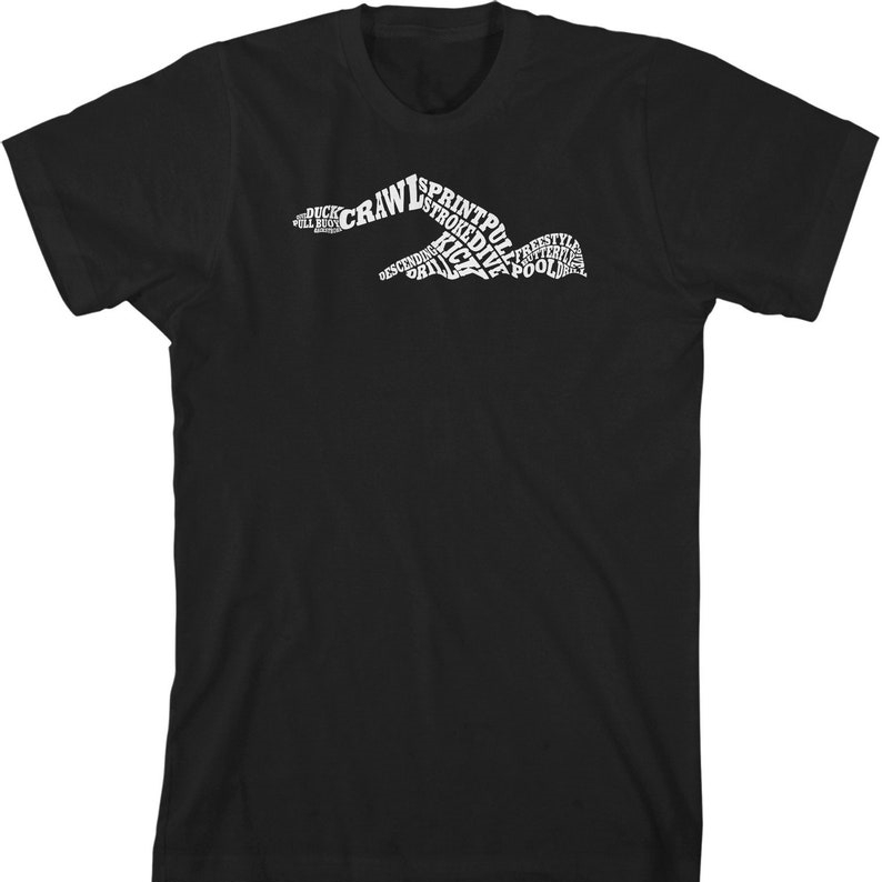 Sports Swimming Supporter Swimmer Typography T-Shirt